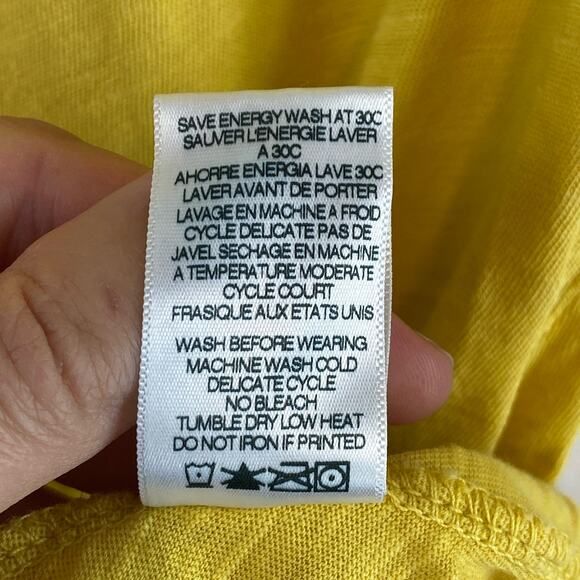 Sundry Yellow Graphic "Take A Trip" Tie Back Short Sleeve T-Shirt Size 1/Small - Picture 9 of 12